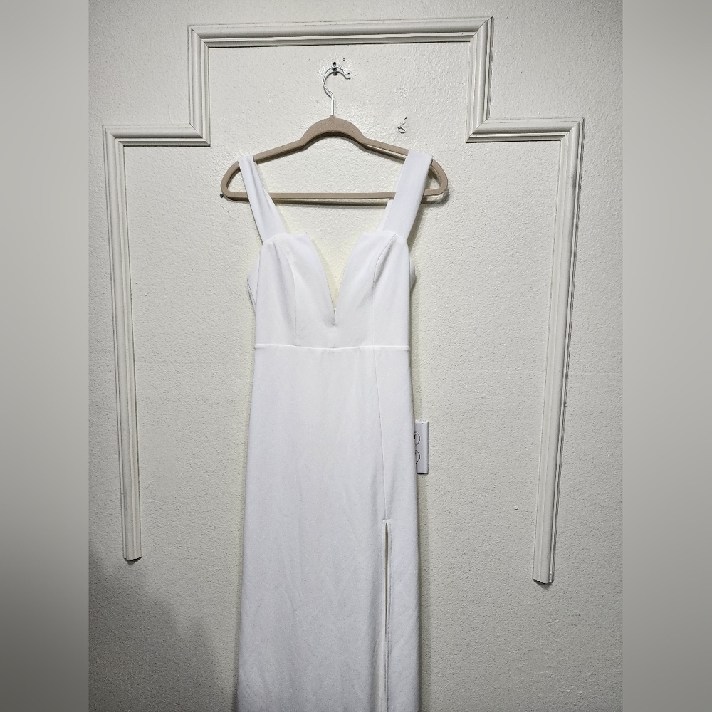 Lulus Daring Elegance White Sleeveless Mermaid Maxi Dress M Wedding Party Bridal - Picture 6 of 12